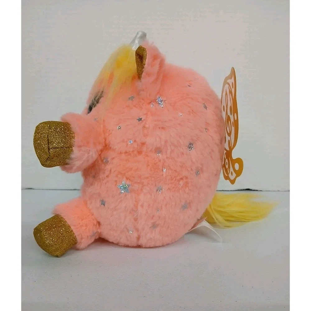 Zuru Rainbocorns Fairycorn Plush Fairy Wings Glitter Heart Peach Gold 10